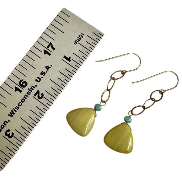 Sterling Serpentine & Apatite Dangle Earrings – Natural Stones with Boho Charm - Picture 9 of 9